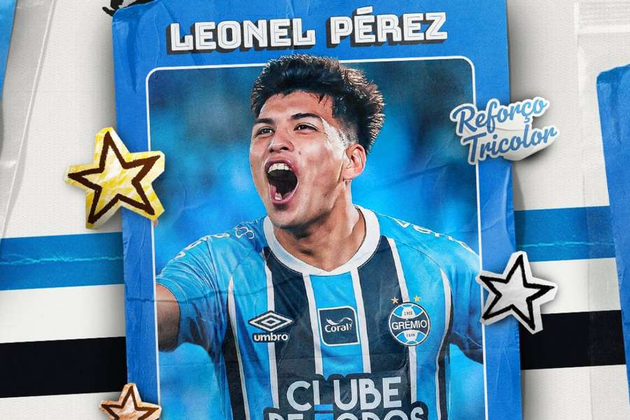 Leonel Pérez é o novo reforço do Grêmio