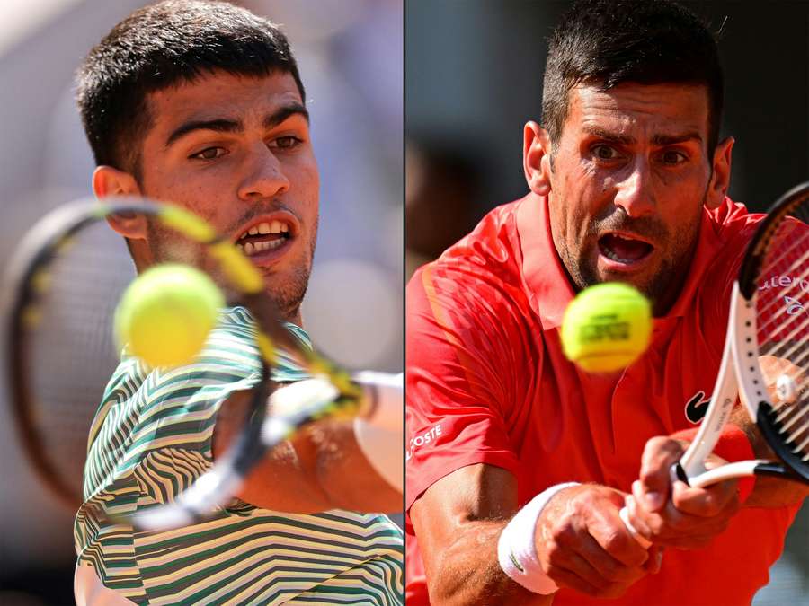 Nole (re.) hat noch eine Rechnung mit Alcaraz offen