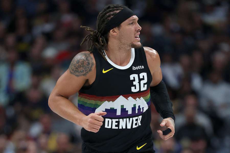 Denver Nuggets' Aaron Gordon jogging down the court (2025) Denver Nuggets' Aaron Gordon jogging down the court (2025)