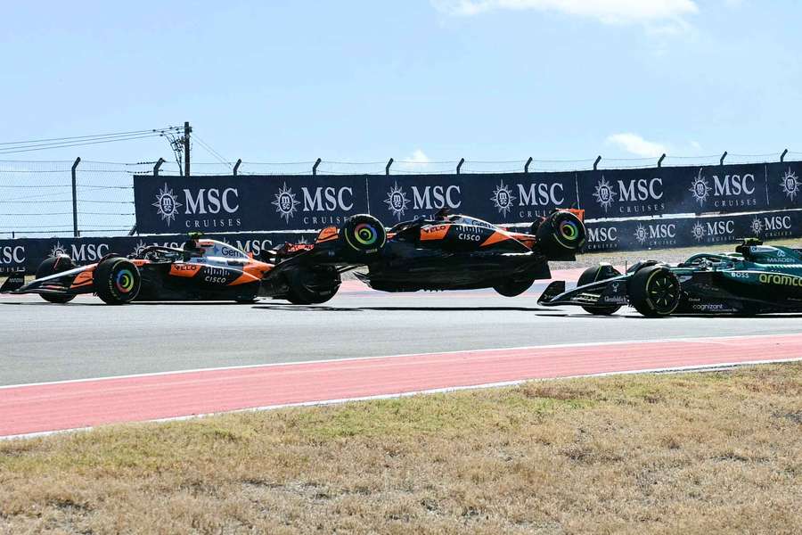 The collision between Norris and Piastri that was described as 'a racing incident'.