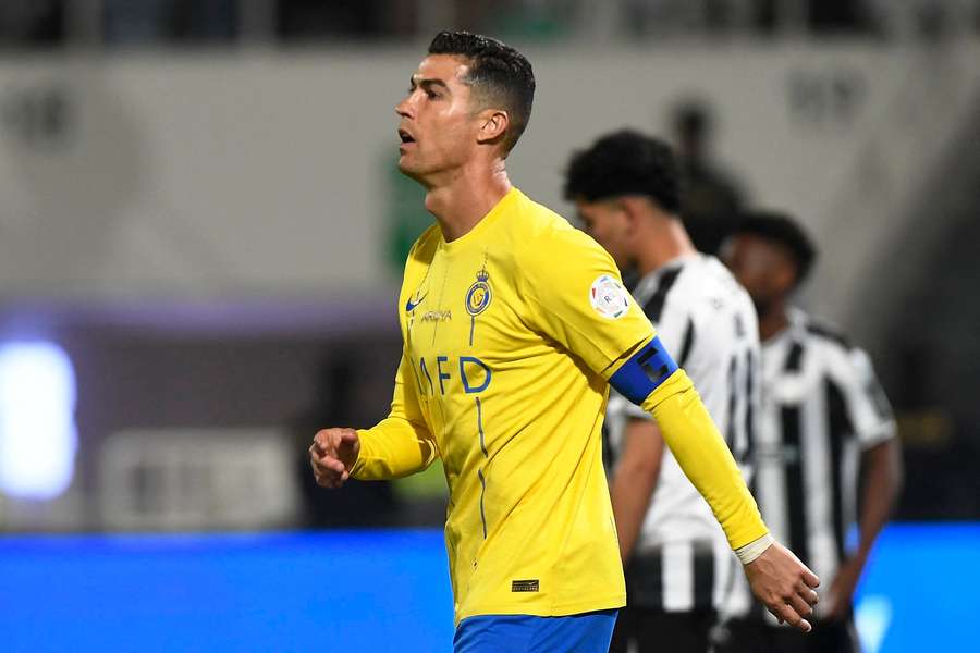Ronaldo's gesture appeared to be directed at the rival Al Shabab supporters.