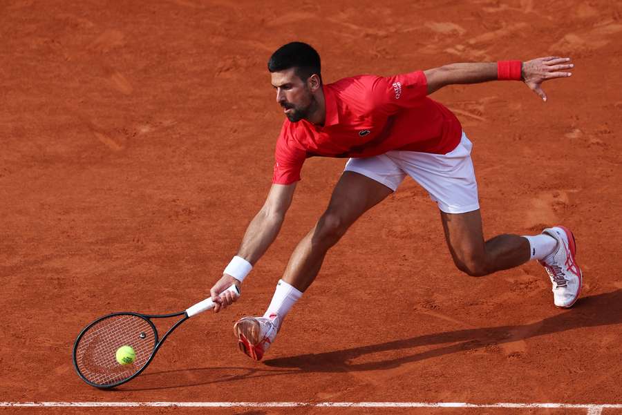Serbia's Novak Djokovic in action during his fourth-round match against Britain's Cameron Norrie