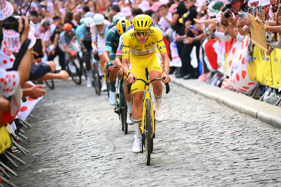 Tadej Pogacar during the final stage of the 2026 Tour de France Tadej Pogacar during the final stage of the 2026 Tour de France