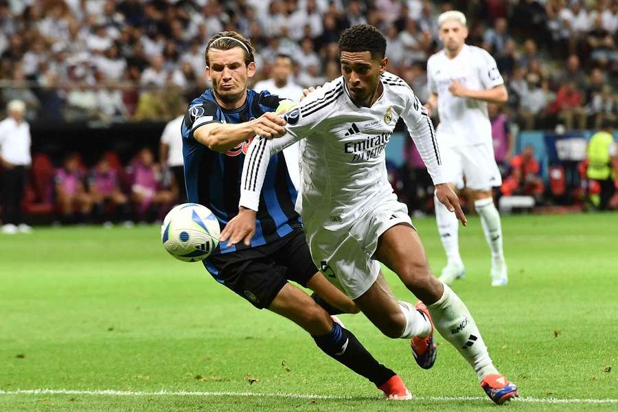 Jude Bellingham in action during the European Super Cup