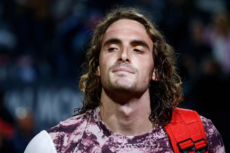 Stefanos Tsitsipas leaves the court after losing his semi-final match to Daniil Medvedev in Rome