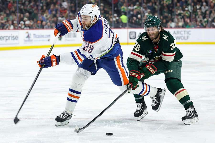 Leon Draisaitl im NHL-Spiel gegen Minnesota 