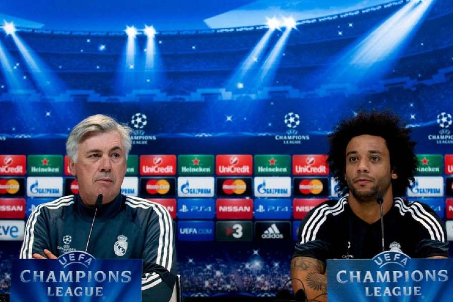 Ancelotti e Marcelo compartilharam várias jornadas vitoriosas no Real Madrid