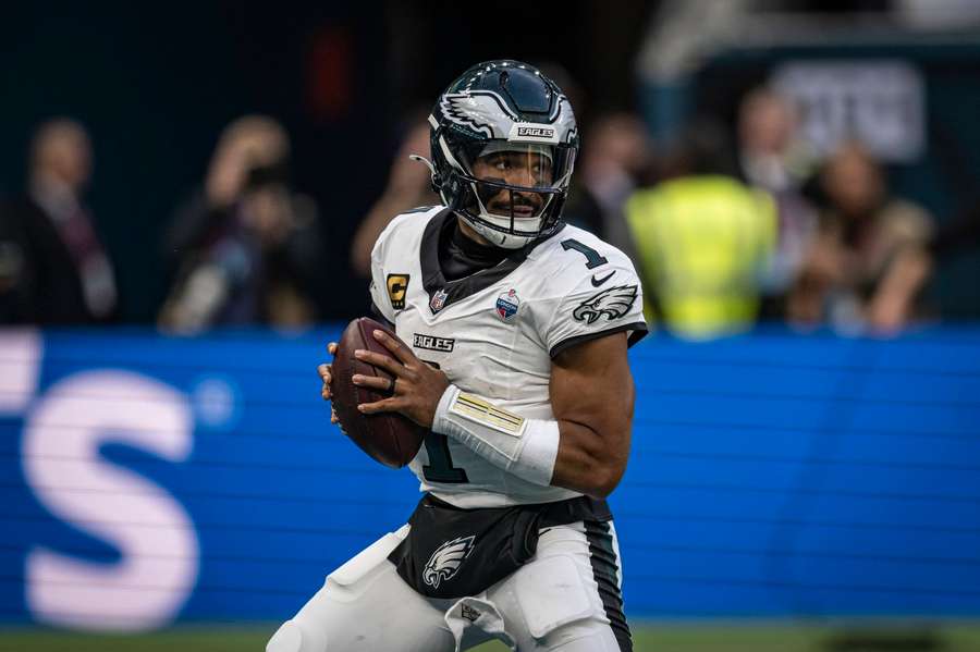 Jalen Hurts Ausfall wird schmerzhaft für die Eagles. Jalen Hurts Ausfall wird schmerzhaft für die Eagles.