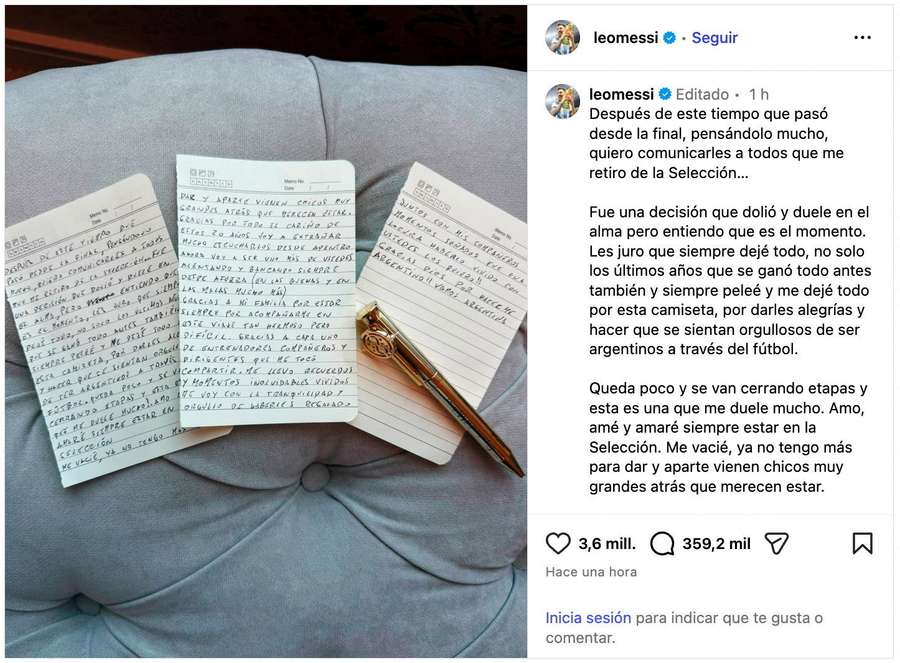 Mesajul lui Messi
