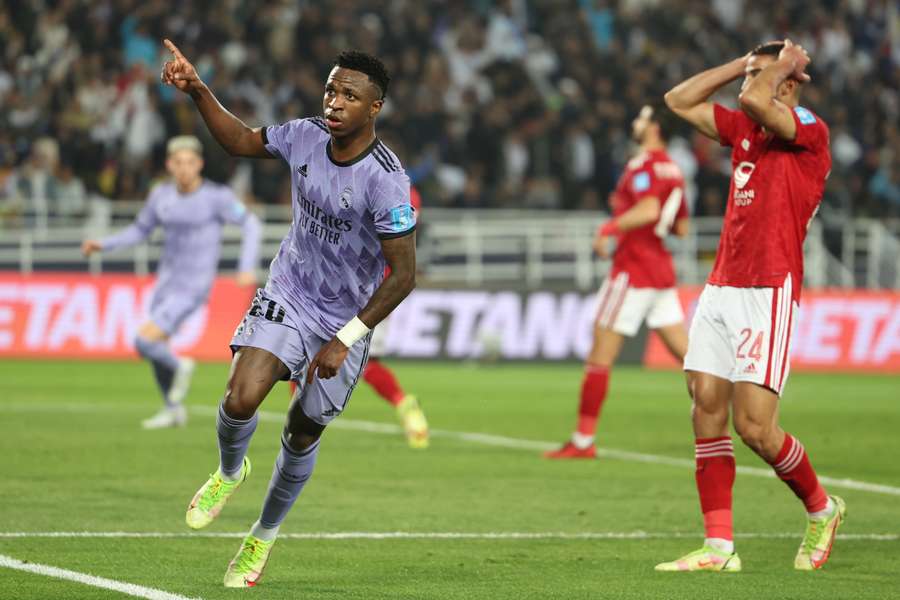 Vinícius celebra el gol inicial del encuentro.