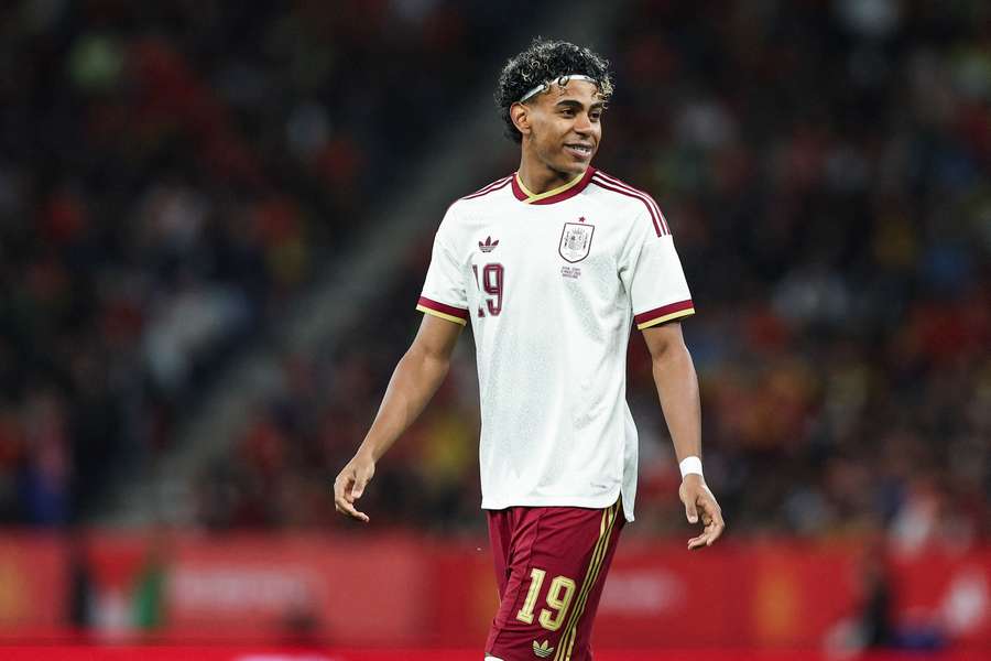 Lamine Yamal during the international friendly match between Spain and Egypt