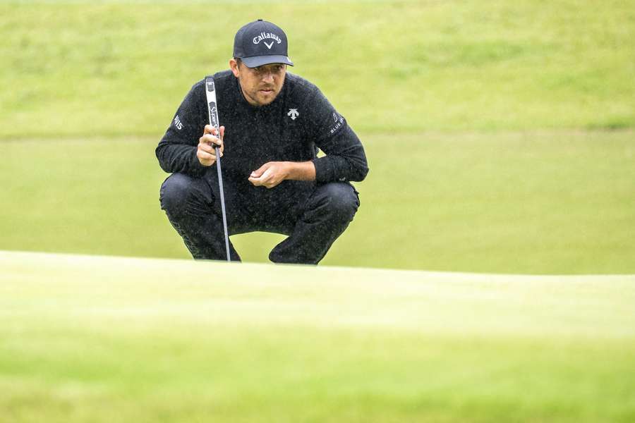 Xander Schauffele eyes the ball during the Baycurrent Classic Xander Schauffele eyes the ball during the Baycurrent Classic