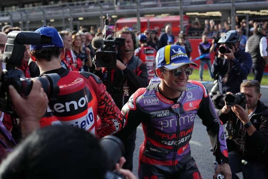 Ducati Spanish rider Jorge Martin pictured after finishing second in the Barcelona GP sprint race