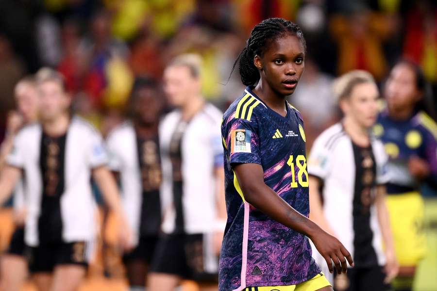Linda Caicedo looks on during the Australia and New Zealand 2023 Women's World Cup Group H football match between Germany and Colombia