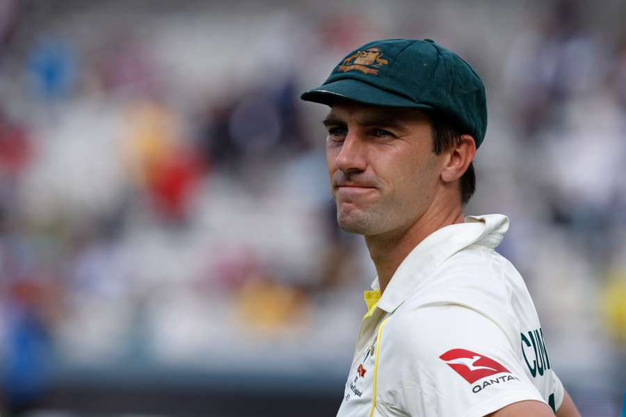 Australia's Pat Cummins on the field