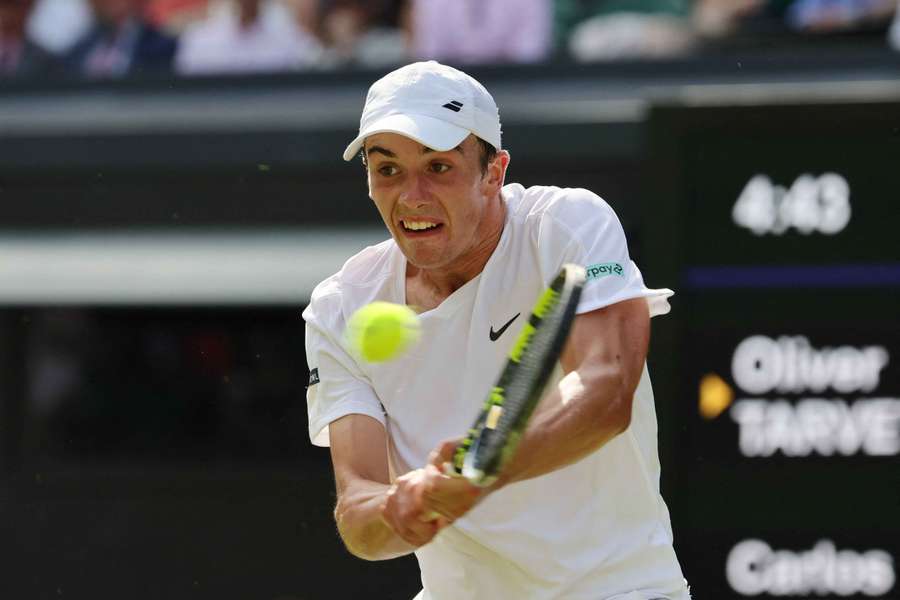 Oliver Tarvet put out a good effort in his defeat to Carlos Alcaraz at Wimbledon. Oliver Tarvet put out a good effort in his defeat to Carlos Alcaraz at Wimbledon.