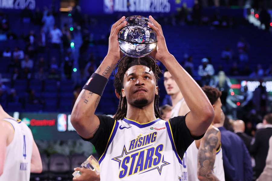 Stephon Castle from Team C got the Rising Stars tournament's Most Valuable Player award.