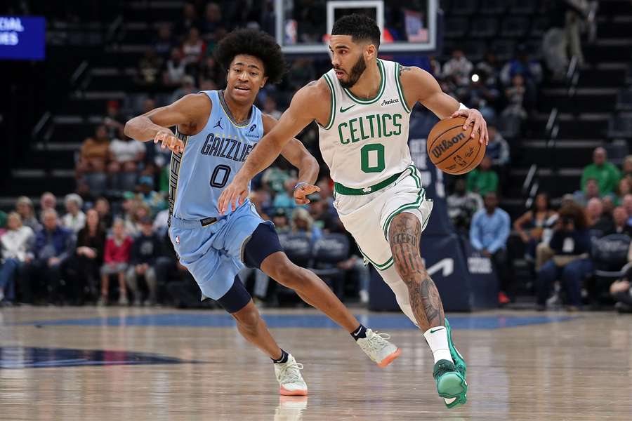 Jayson Tatum cette nuit contre les Grizzlies.