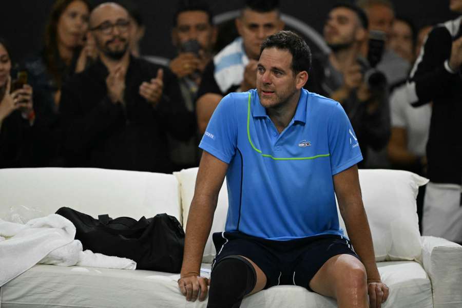 Del Potro durante su despedida