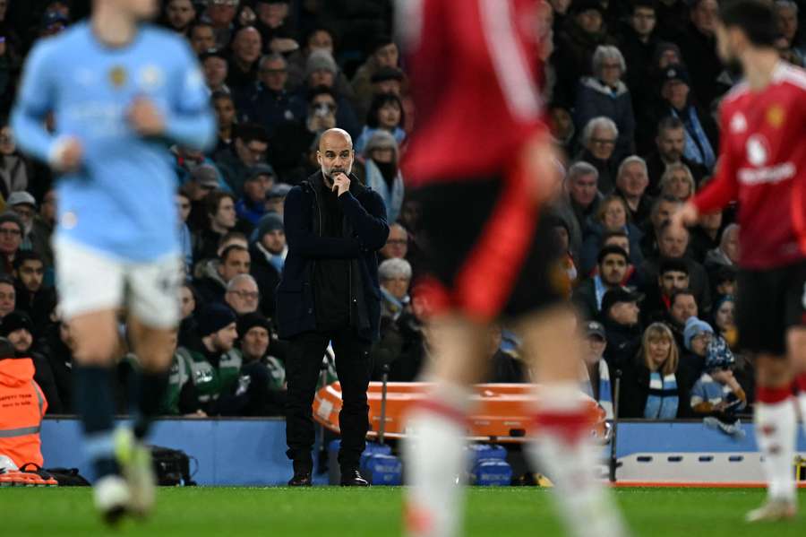 Guardiola durante la partita 