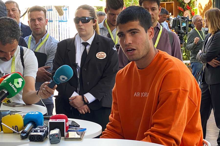 Carlos Alcaraz en el Media Day del Mutua Madrid Open.