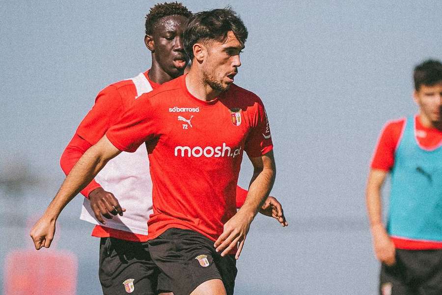 André Ferreira no treino do SC Braga B