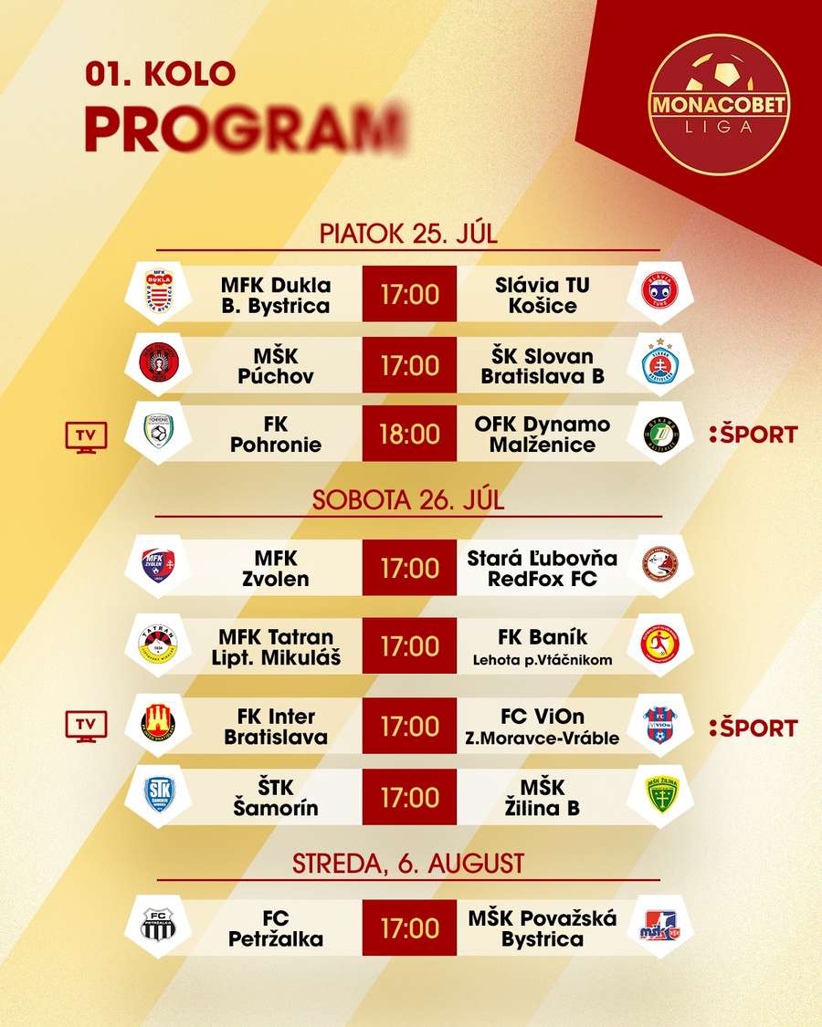 Program 1. kola novej sezóny.