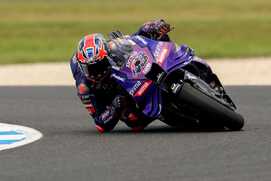 Jack Miller powers through a corner at the Phillip Island course.