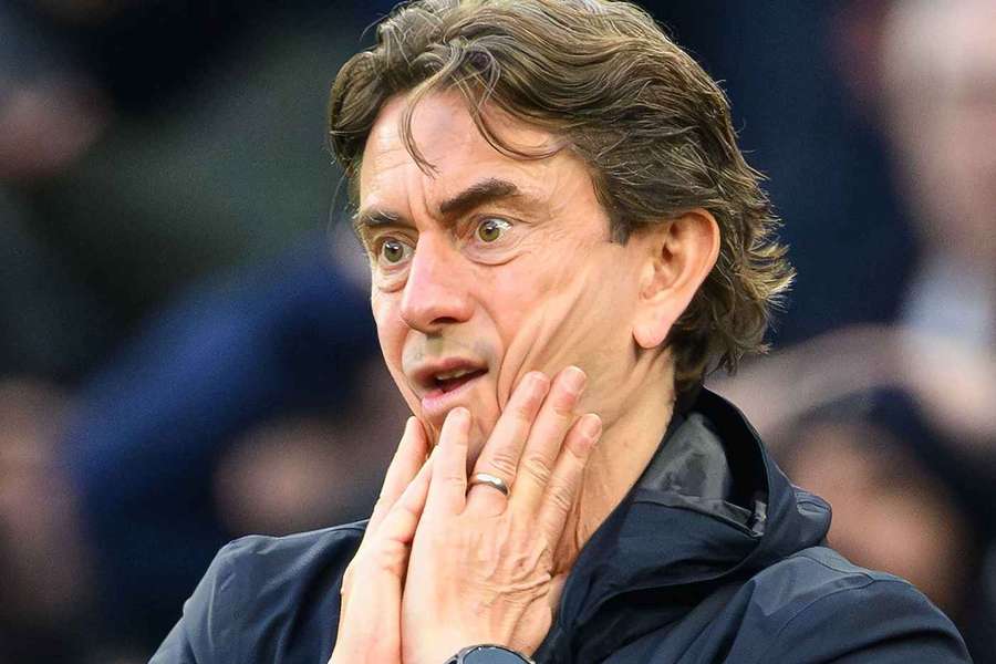 Thomas Frank during Tottenham's loss to West Ham