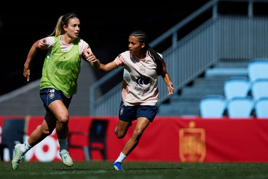 Alexia, en un entrenamiento de España.