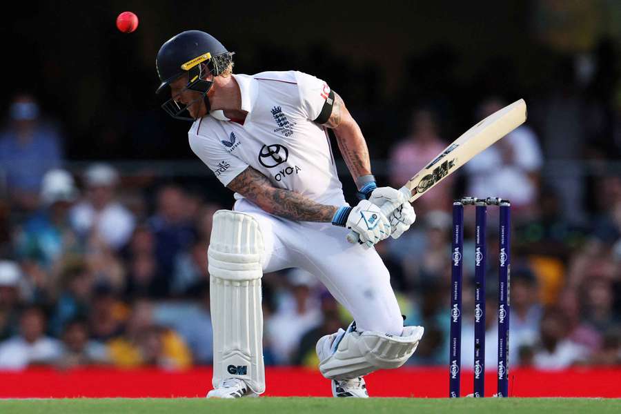 Ben Stokes fends off a bouncer at the Gabba in the second test