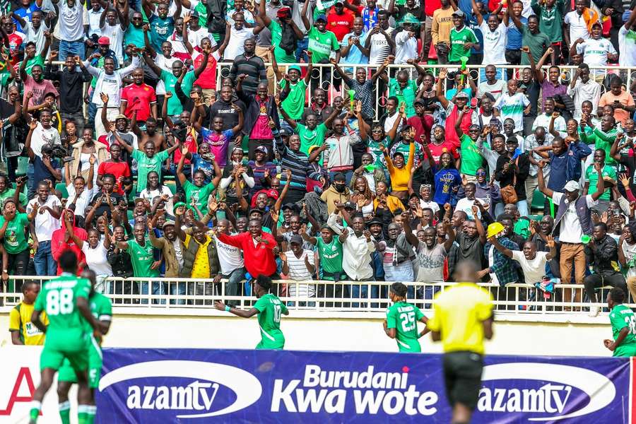 Gor Mahia celebrate the only goal of the game