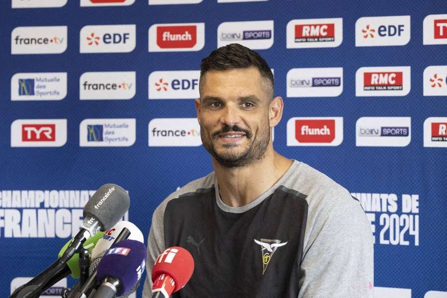 Manaudou en conférence de presse ce samedi.