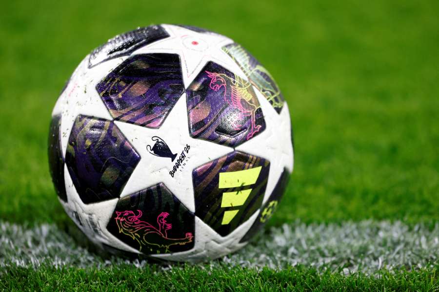 General view of the Champions League match ball