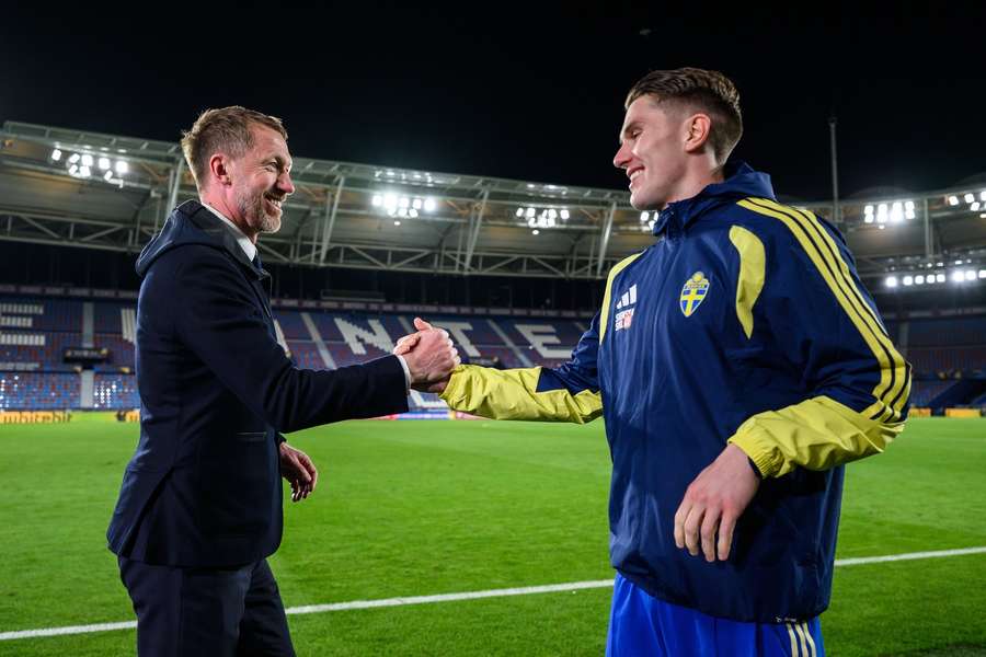Potter and Gyokeres in jubilant mood after the match Potter and Gyokeres in jubilant mood after the match