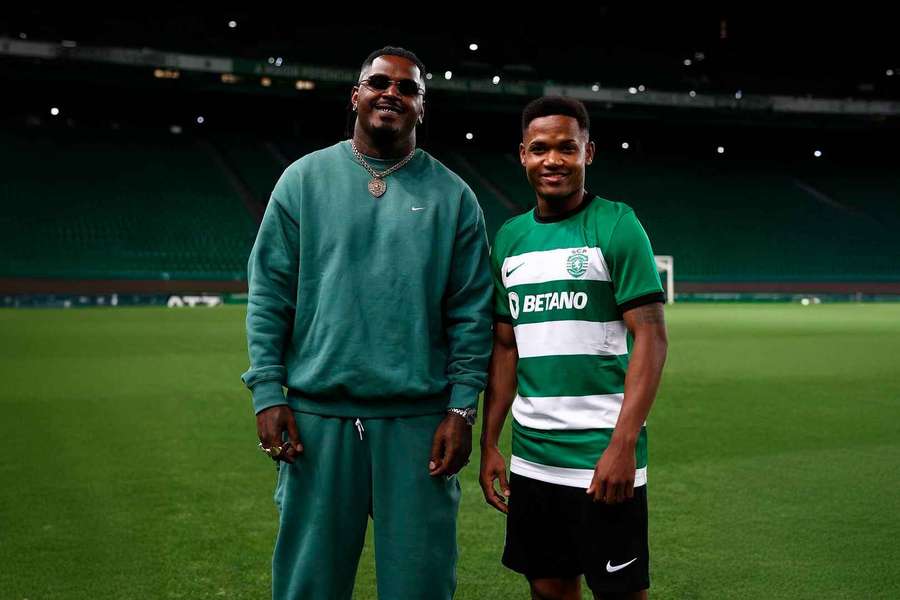 Plutonio com Geny Catamo no Estádio José Alvalade Plutonio com Geny Catamo no Estádio José Alvalade