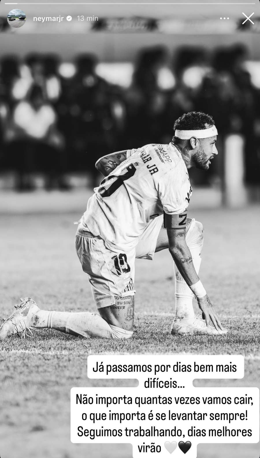 A mensagem de Neymar nas redes sociais