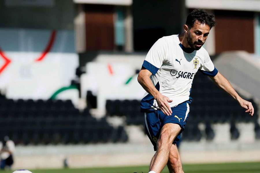 Bernardo Silva no treino de Portugal