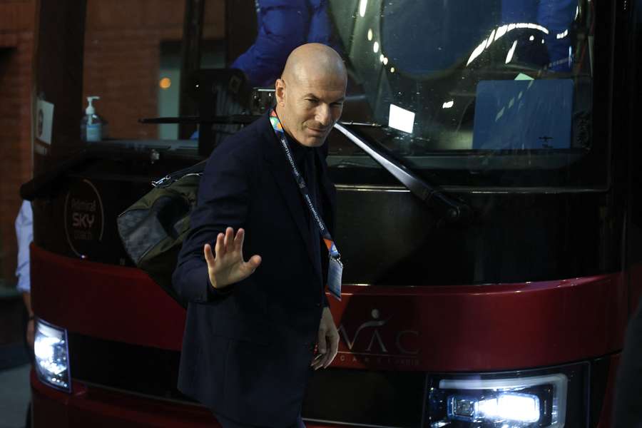Zidane à son arrivée au stade ce lundi.
