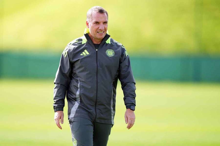 Celtic manager Brendan Rodgers during a training session at Lennoxtown Training Centre