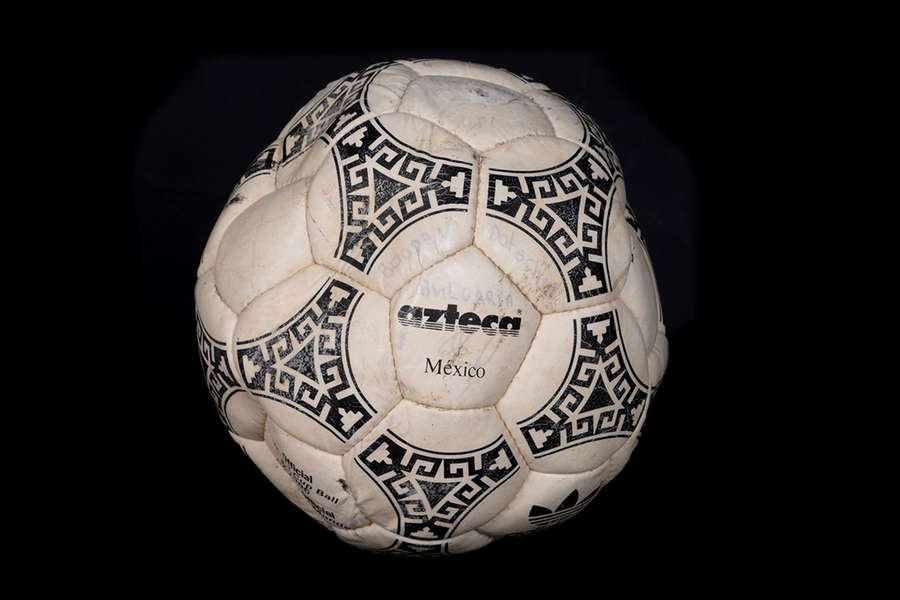 The ball is a synthetic Adidas Aztec, size 5, and it was the only ball that was used throughout the match