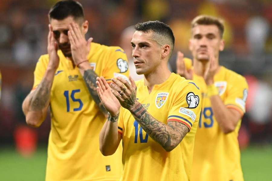 Nicolae Stanciu la finalul partidei România- Israel 1-1