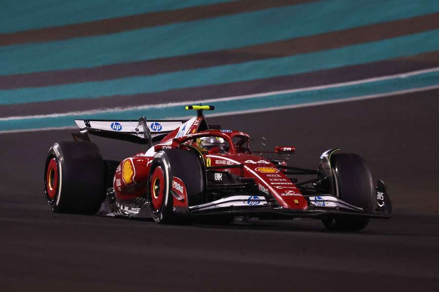Lewis Hamilton on track with Ferrari