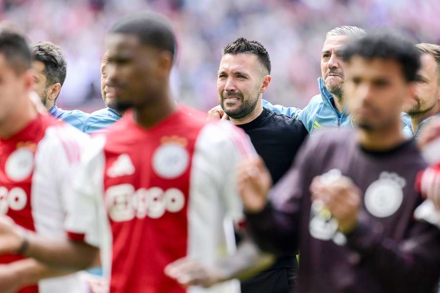 Ajax Coach Francesco Farioli after the match against FC Twente 18. May 2025. Years Ajax Coach Francesco Farioli after the match against FC Twente 18. May 2025. Years