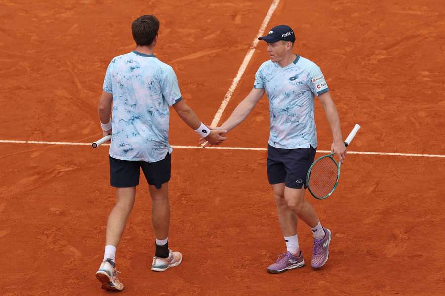 Heliovaara (right) and Patten have won their first two matches in straight sets.