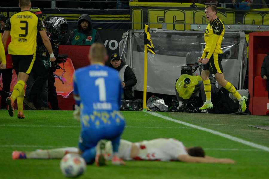 Maximilian Beier celebrates scoring the winner Maximilian Beier celebrates scoring the winner