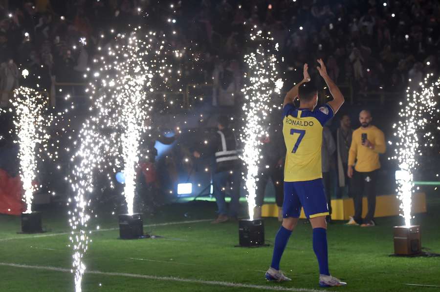 Ronaldo at his Al Nassr unveiling