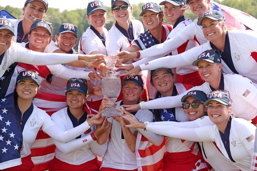 The United States celebrate after winning the Solheim Cup