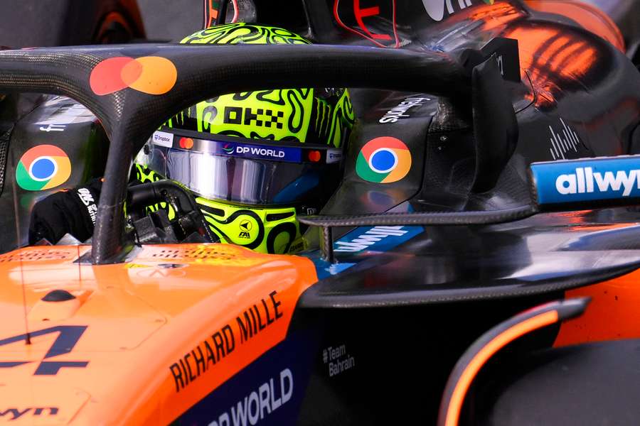 Lando Norris em ação este sábado