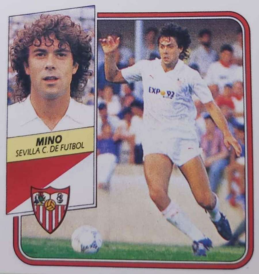Cromo de Mino, como jugador del Sevilla